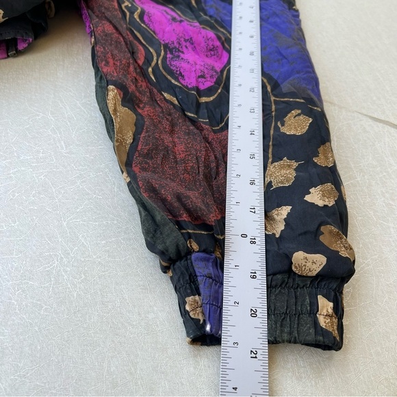 Vintage Reversible, Bomber Jacket 100% Silk 90's Abstract Print Men Size Medium - Picture 7 of 8